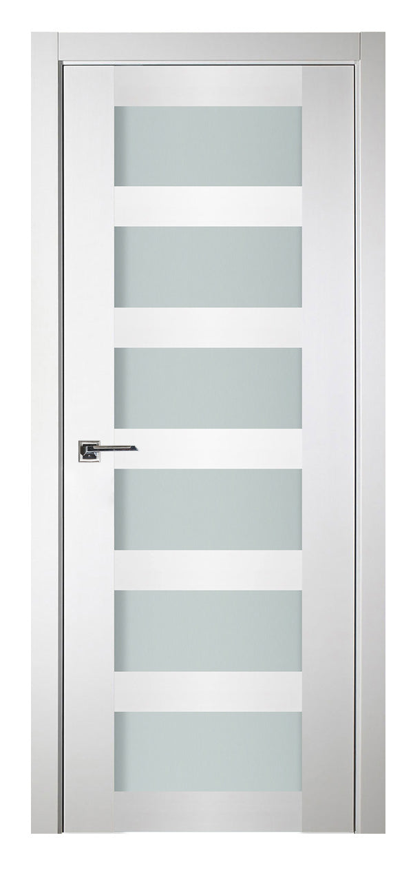 Nova Italia Vetro 6 Lite Alaskan White Laminate Interior Door