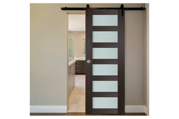 Nova Italia Vetro 6 Lite Premium Wenge Laminate Interior Barn Door