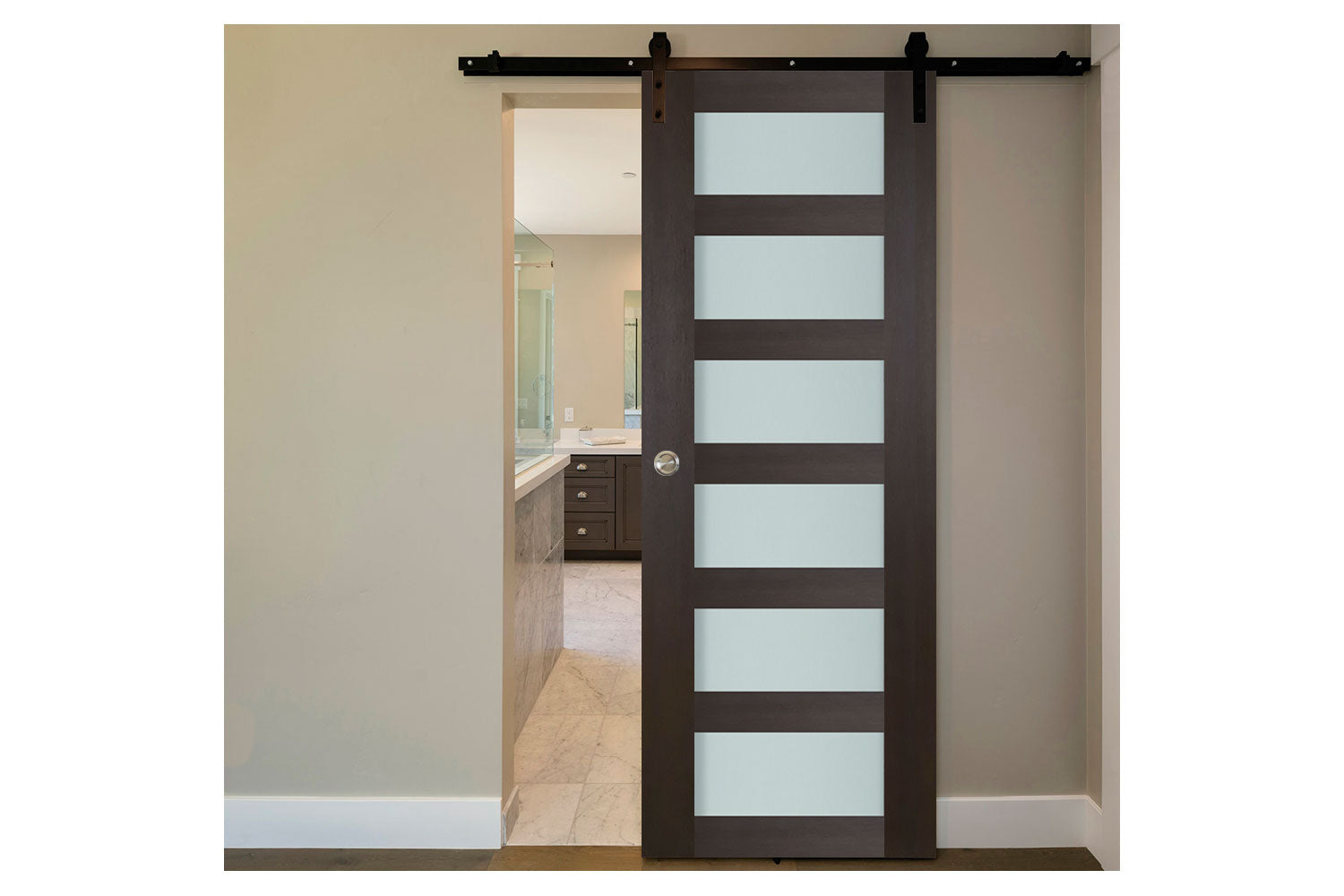 Nova Italia Vetro 6 Lite Premium Wenge Laminate Interior Door - Barn Door