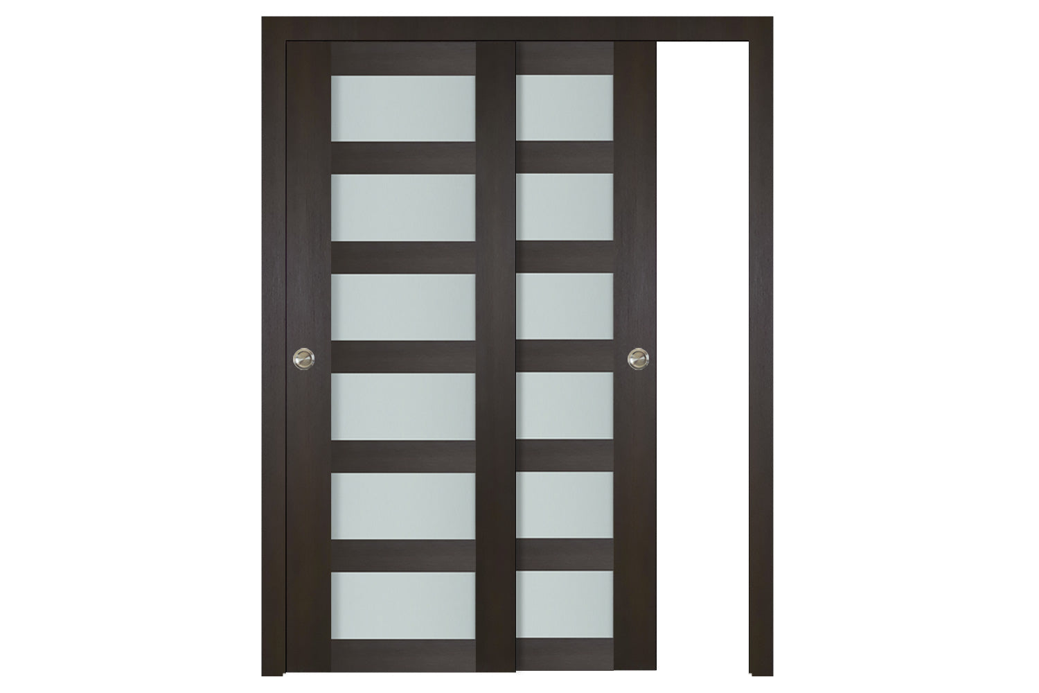 Nova Italia Vetro 6 Lite Premium Wenge Laminate Interior Door - Sliding Bypass