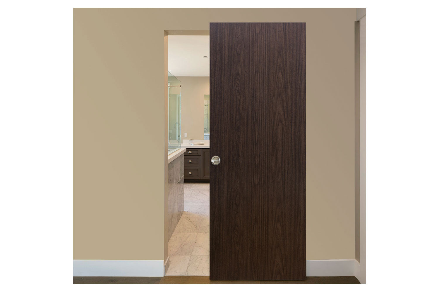 Nova M-34 Black Walnut Laminated Modern Interior Magic Sliding Door
