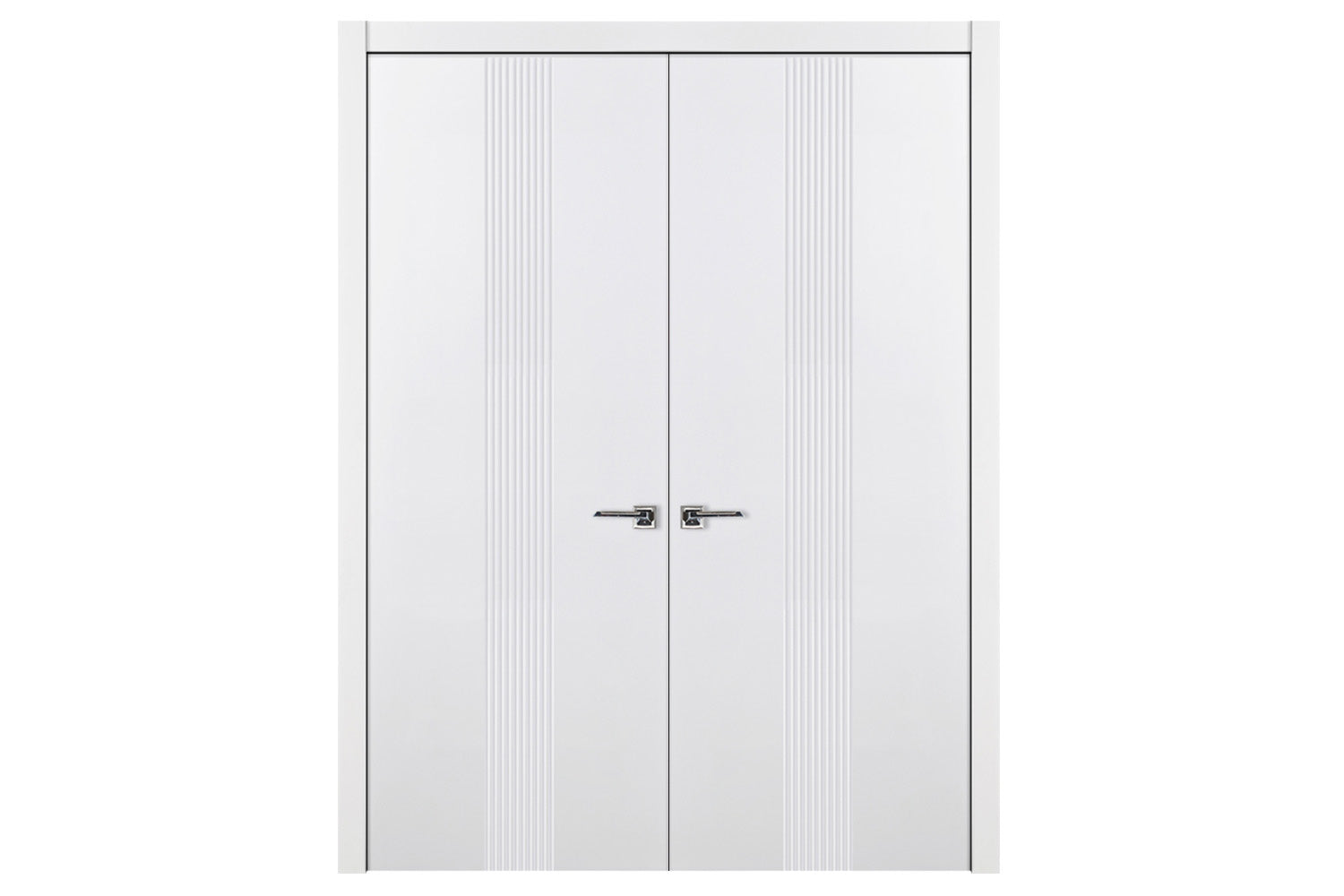 Nova M34 Soft White Laminated Modern Interior Door - Double Door