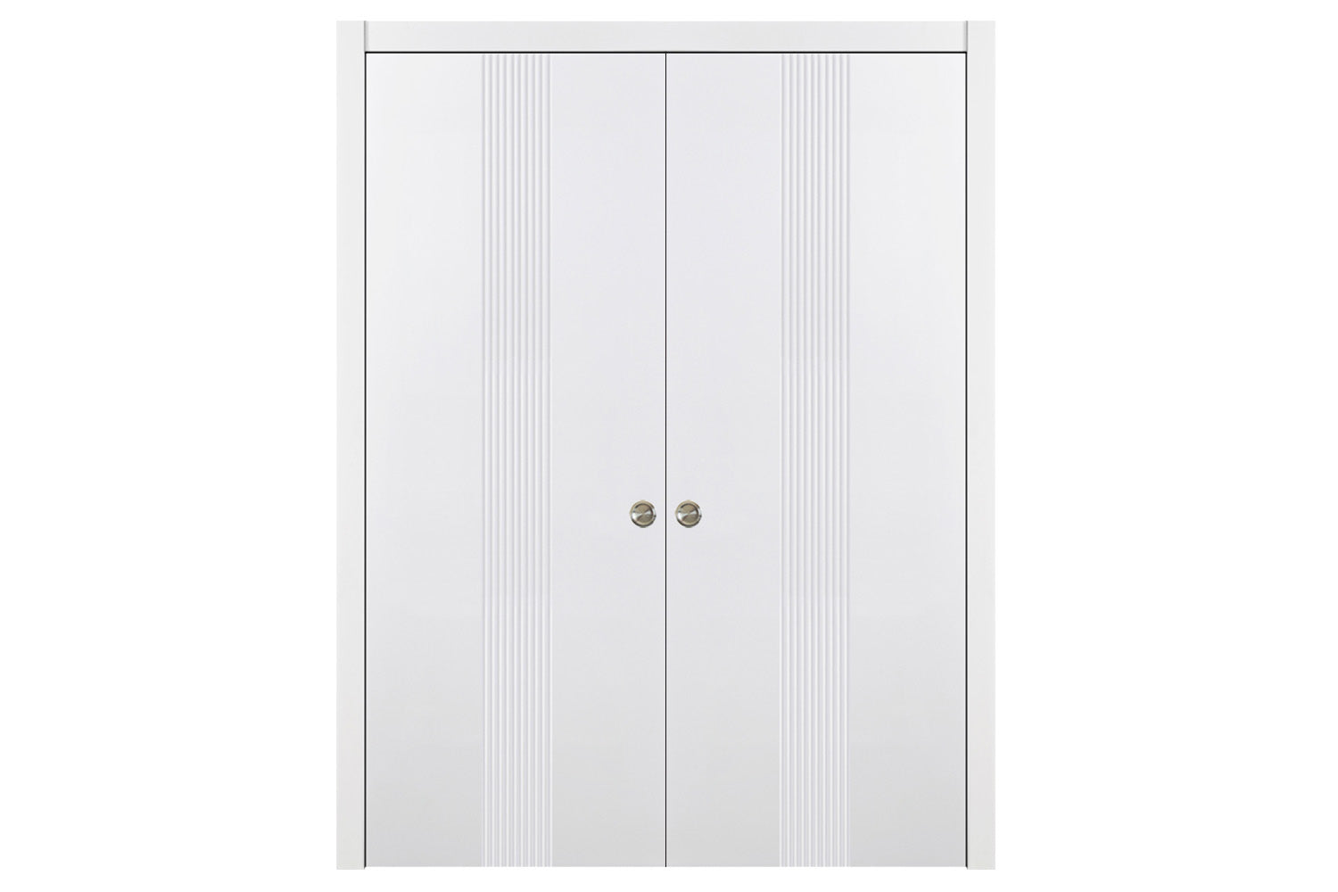 Nova M34 Soft White Laminated Modern Interior Door - Double Pocket
