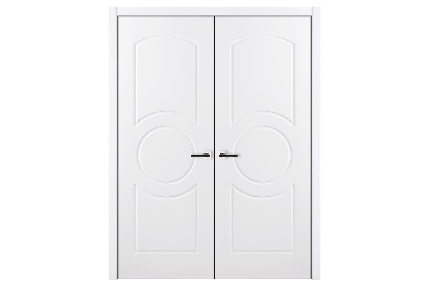 Nova Ovalo Soft White Laminated Traditional interior Door - Double Door