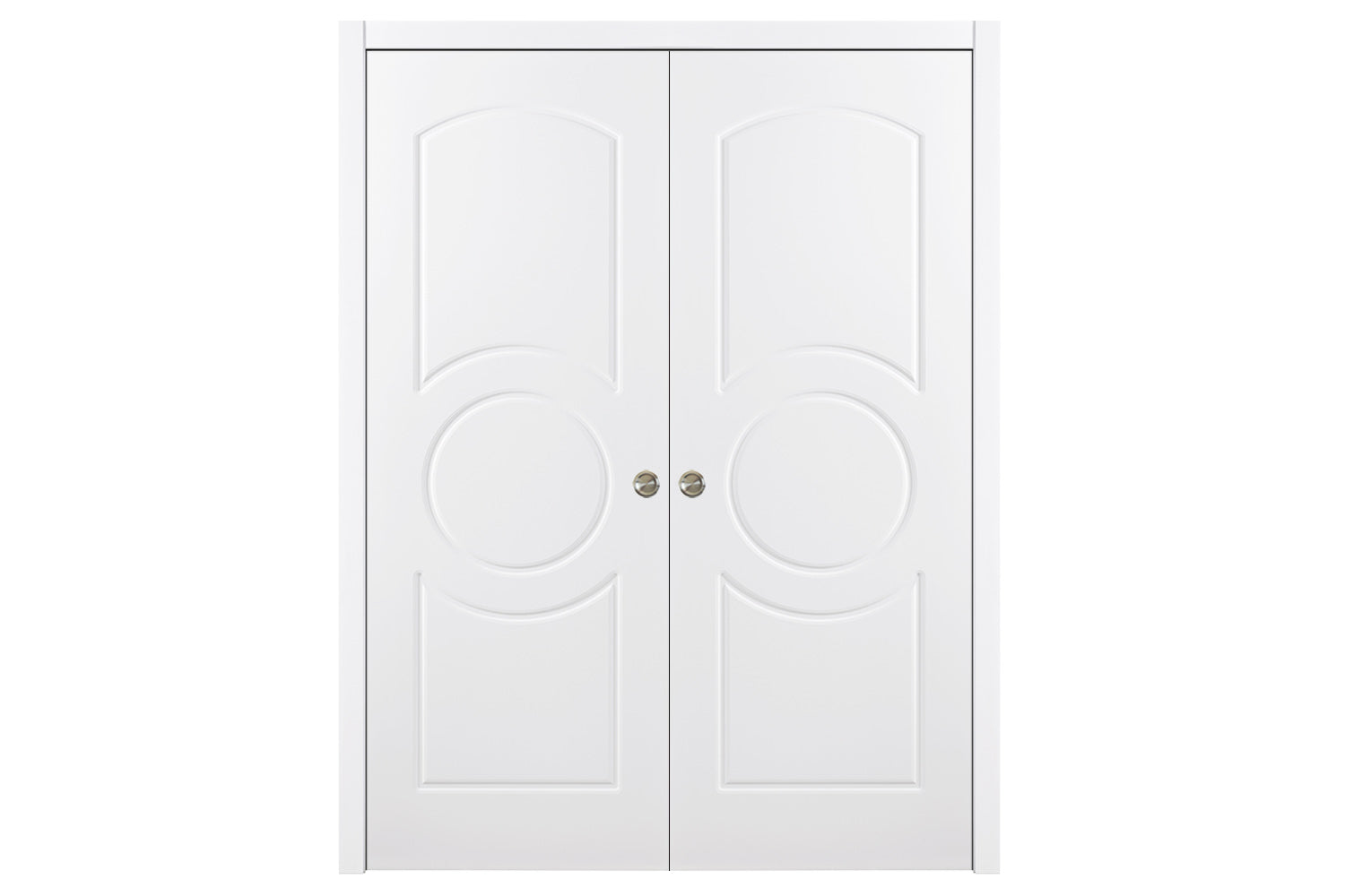 Nova Ovalo Soft White Laminated Traditional interior Door - Double Pocket