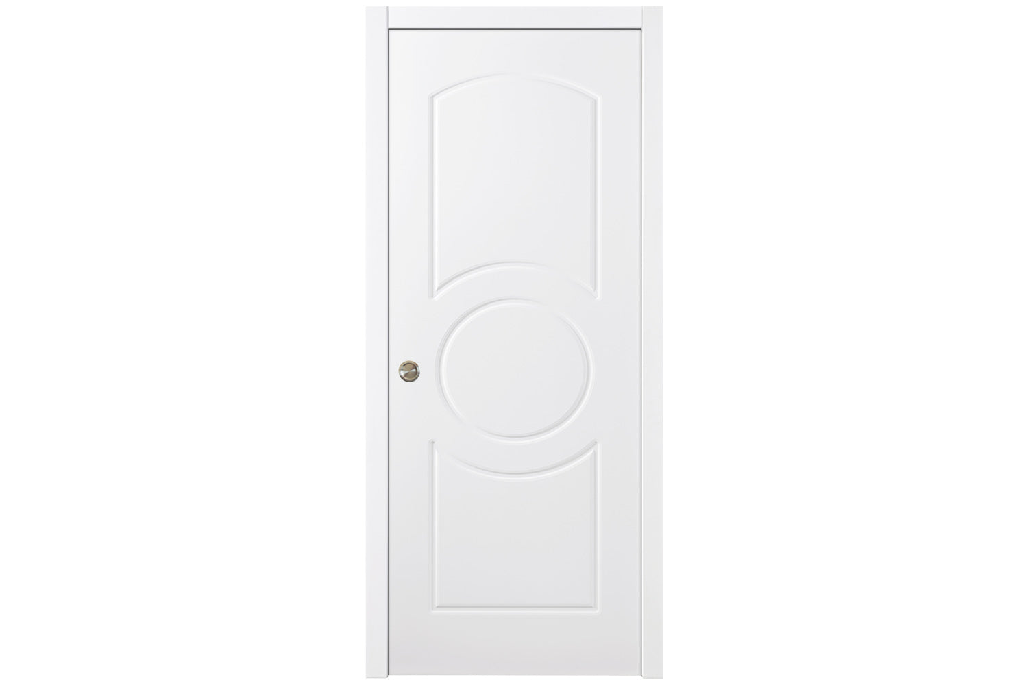 Nova Ovalo Soft White Laminated Traditional interior Door - Single Pocket