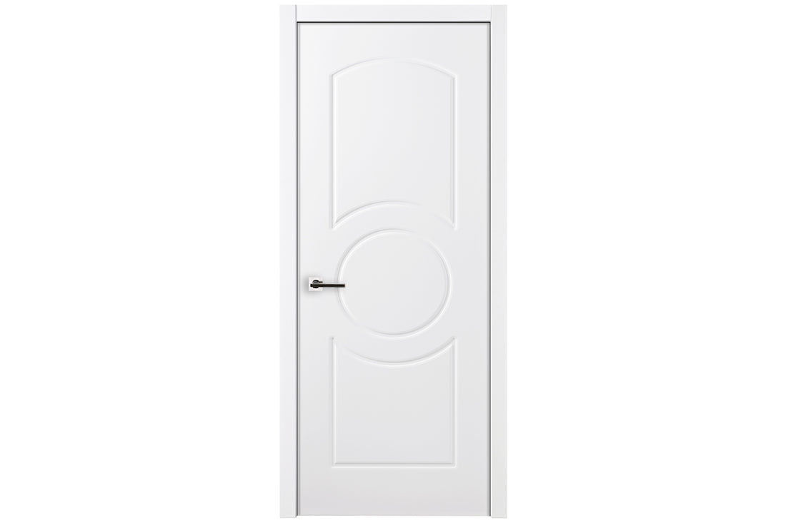 Nova Ovalo Soft White Laminated Traditional interior Door - Single Door
