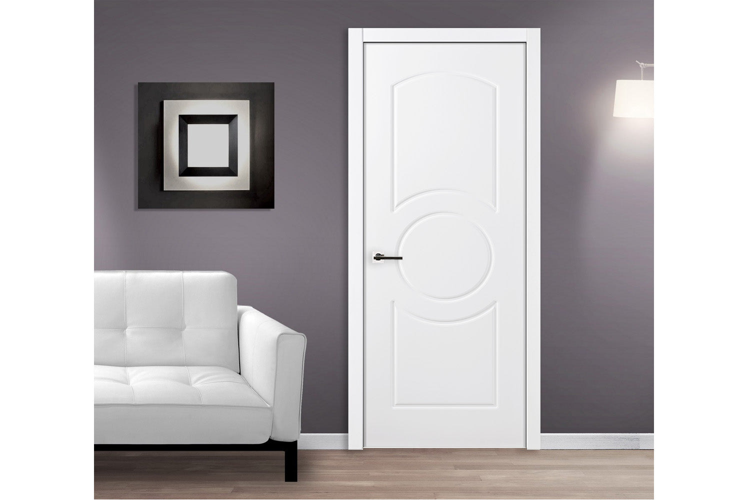 Nova Ovalo Soft White Laminated Traditional interior Door
