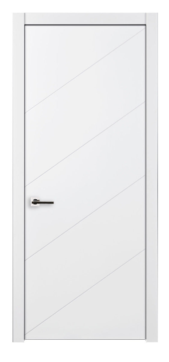 Nova Slant Soft White Laminated Traditional interior Door