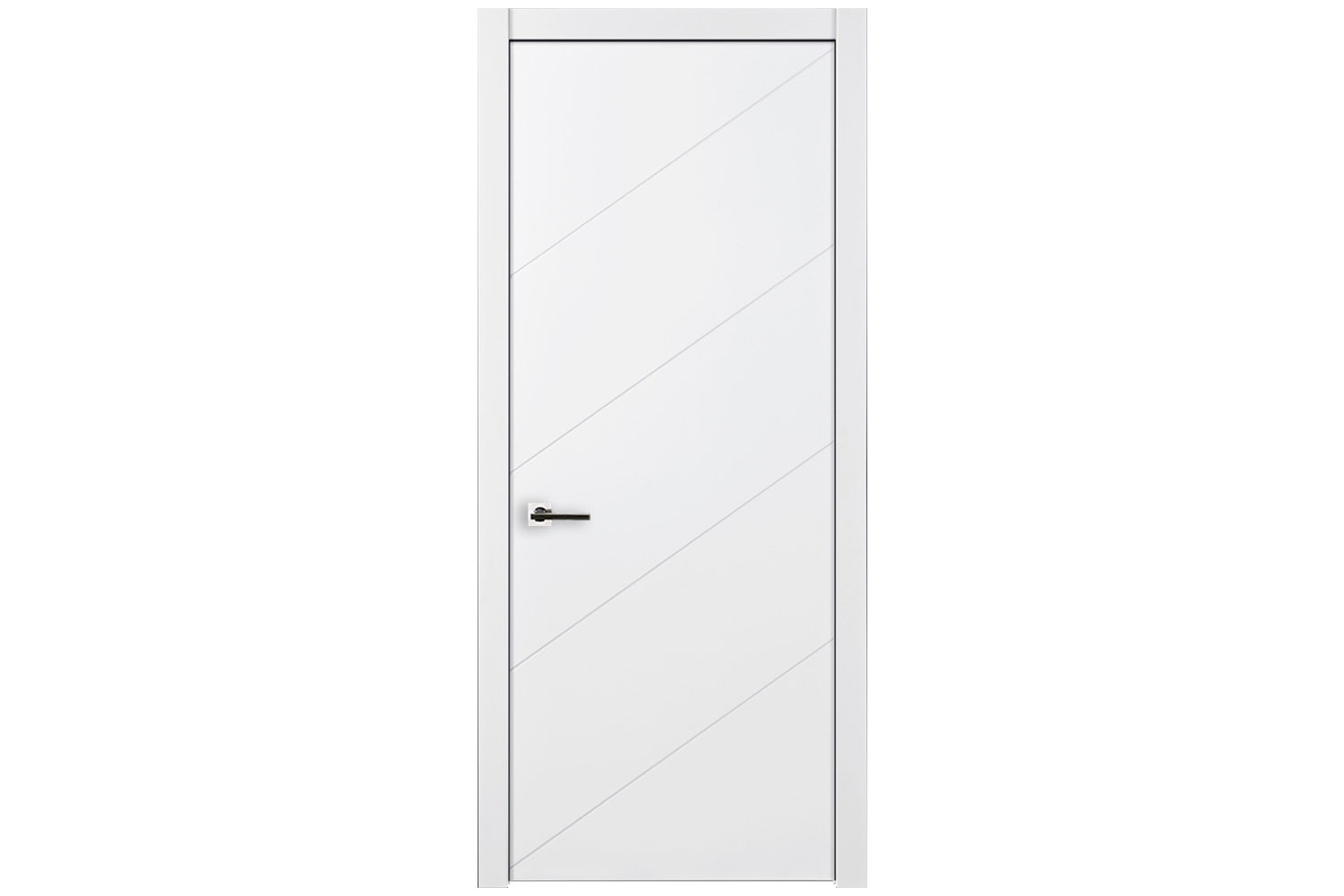 Nova Slant Soft White Laminated Traditional interior Door - Single Door