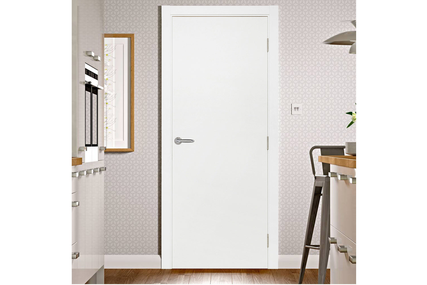 Nova Smart 001 White Cortex Laminated Modern Interior Door
