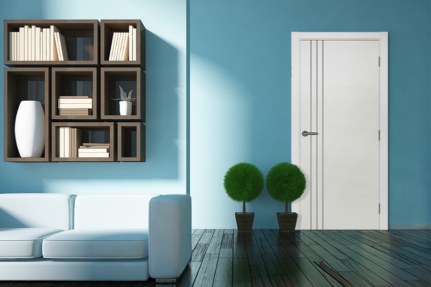 Nova Smart 004 White Cortex Laminated Modern Interior Door