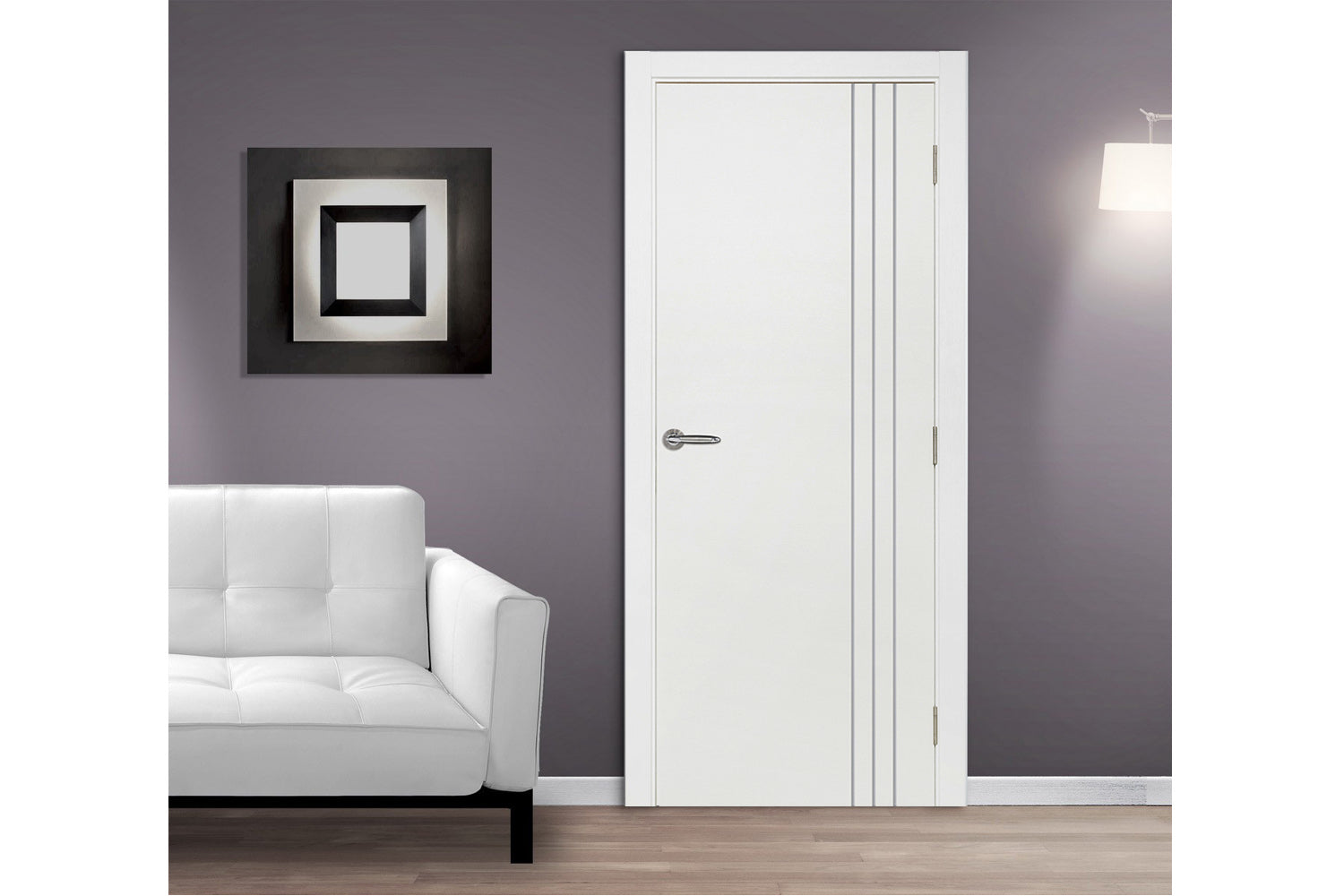 Nova Smart 005 White Cortex Laminated Modern Interior Door