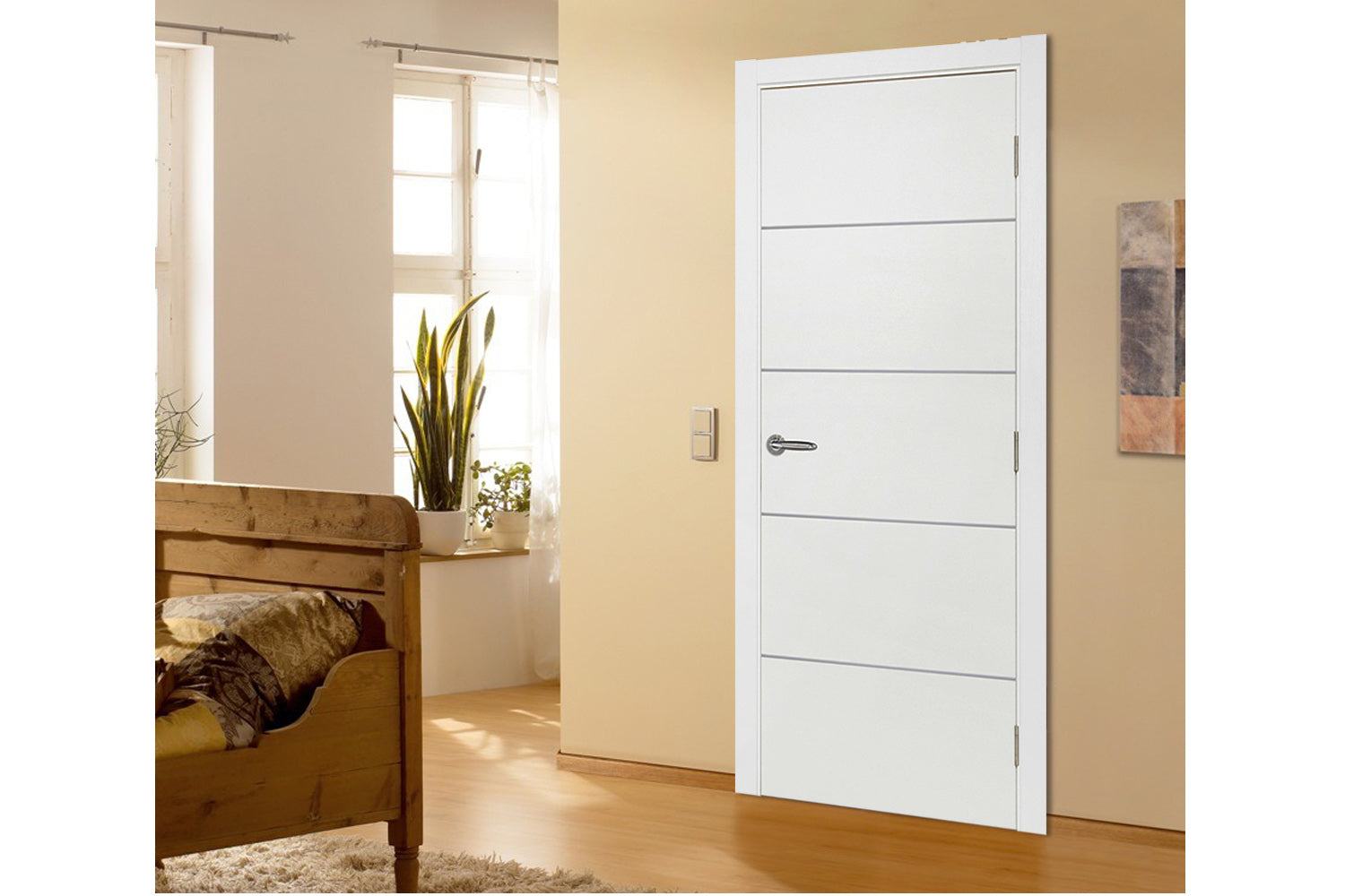 Nova Smart 018 White Cortex Laminated Modern Interior Door