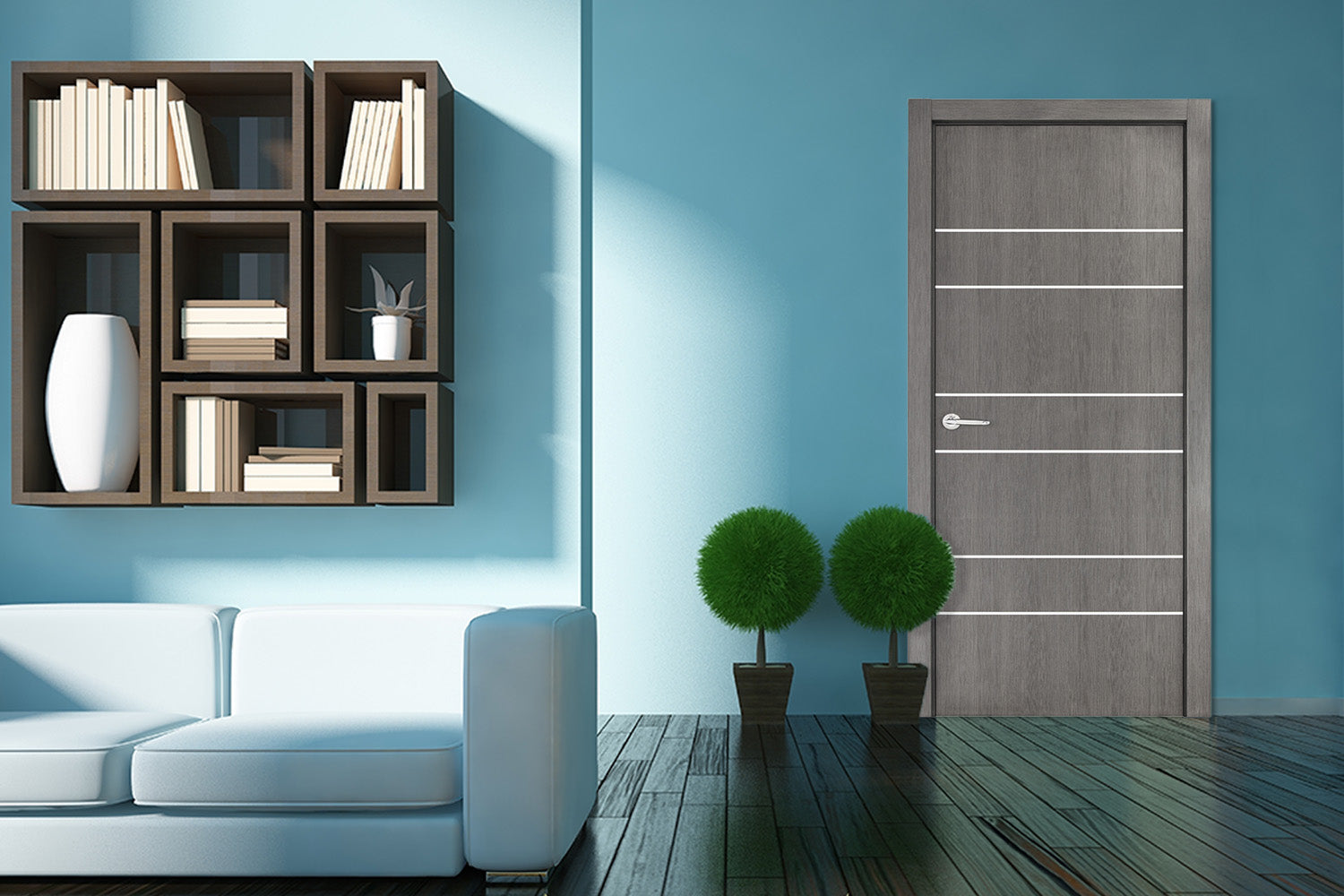 Nova Smart 020 Gray Eco Veneer Modern Interior Door