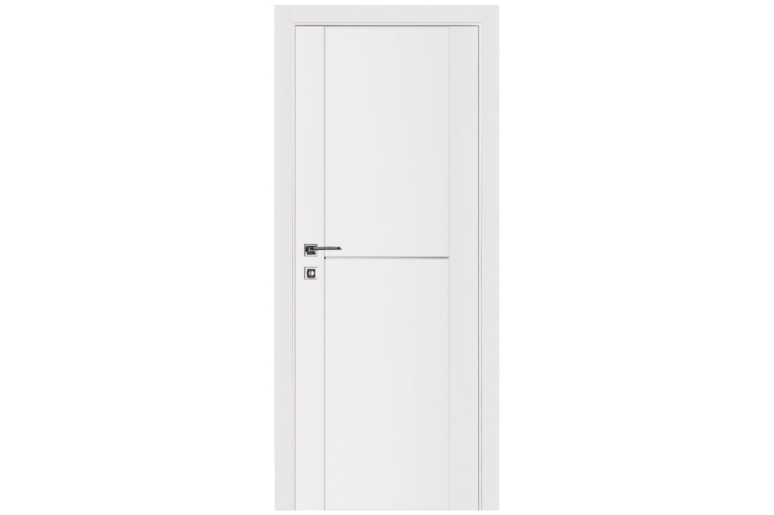 Nova Stile 002 Soft White Laminated Modern Interior Door - Single Door