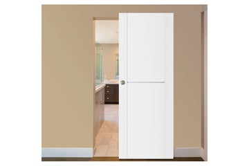 Nova Stile 002 Soft White Laminated Modern Interior Magic Sliding Door