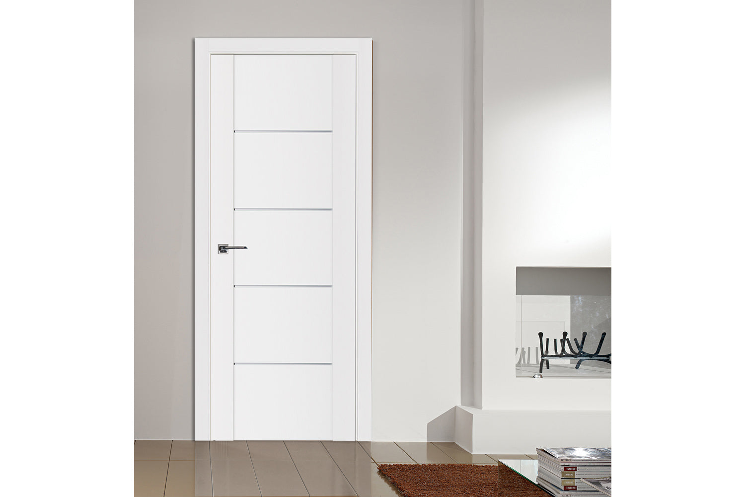 Nova Stile 007 Soft White Laminated Modern Interior Door