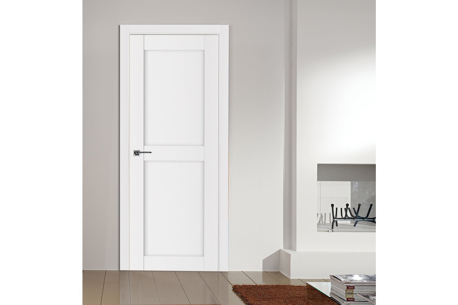 Nova Stile 009 Soft White Laminated Modern Interior Door