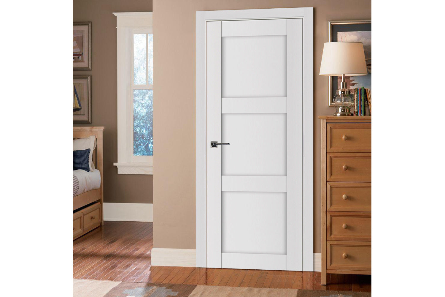 Nova Stile 058 Soft White Laminated Modern Interior Door