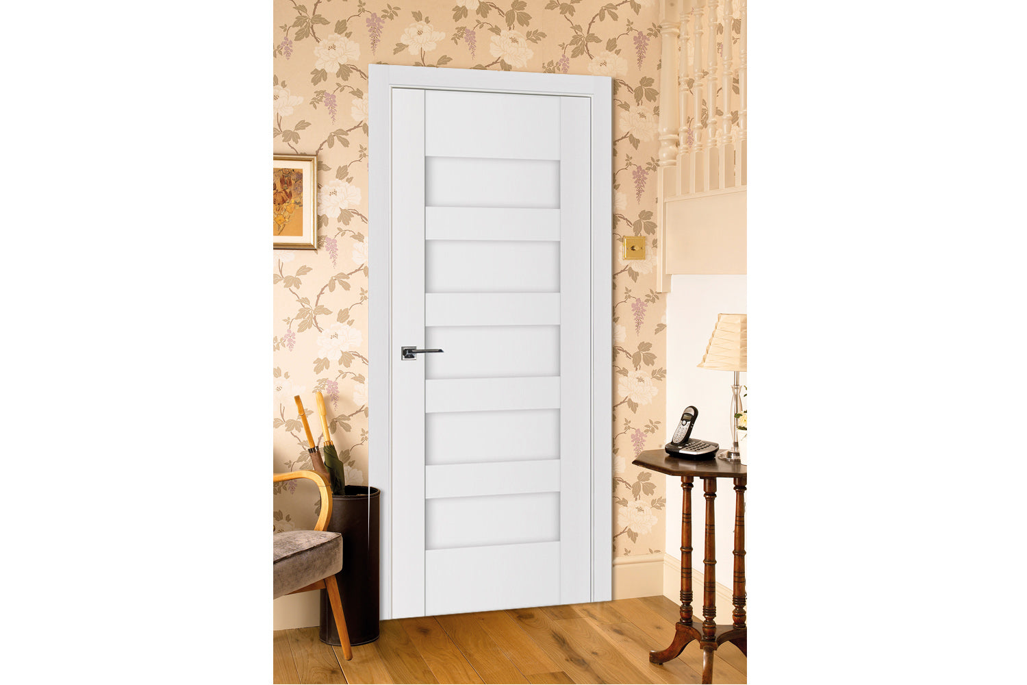 Nova Stile 057 Soft White Laminated Modern Interior Door