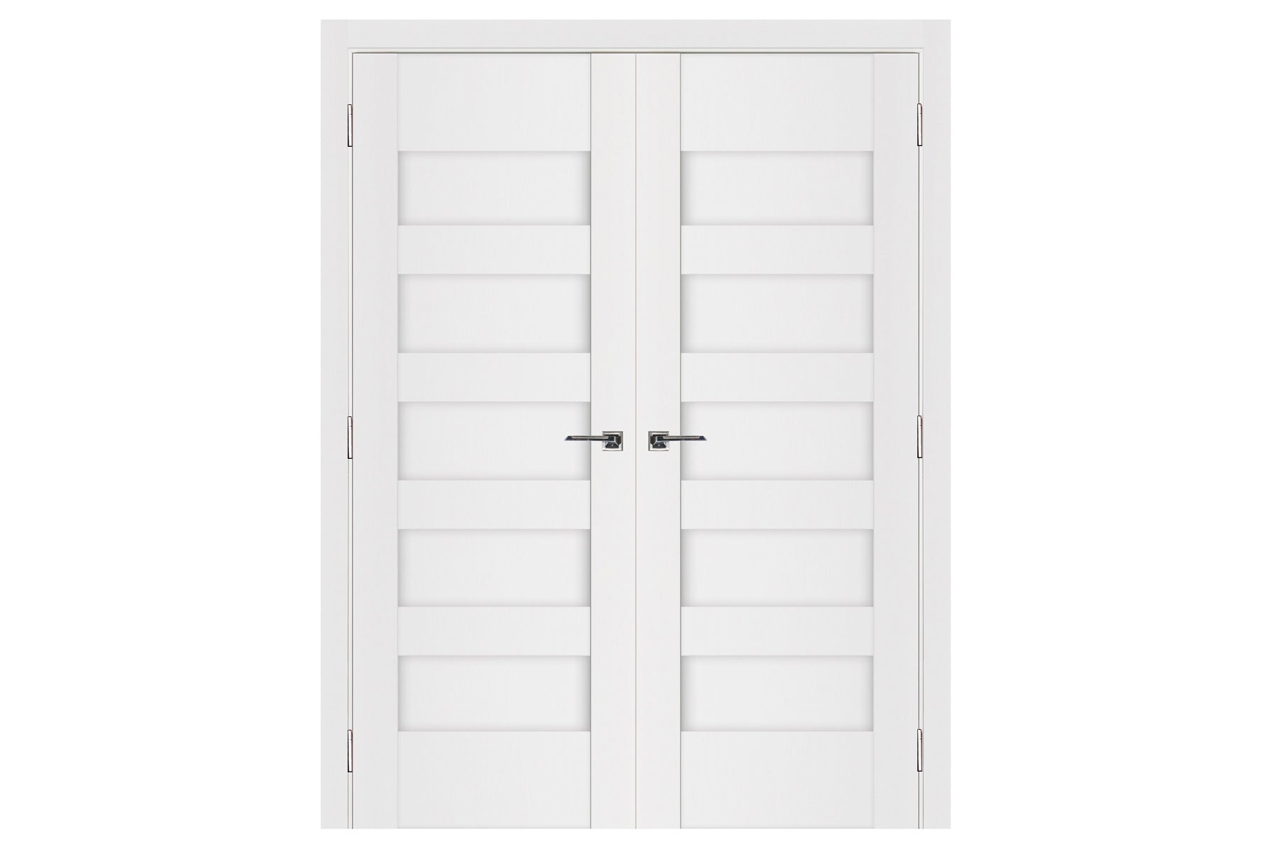 Nova Stile 057 Soft White Laminated Modern Interior Door - Double Door