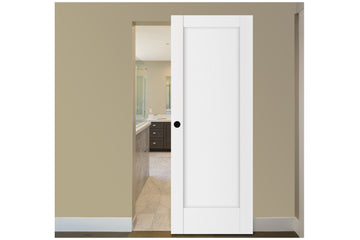 Nova Stile 059 Soft White Laminated Modern Interior Magic Sliding Door