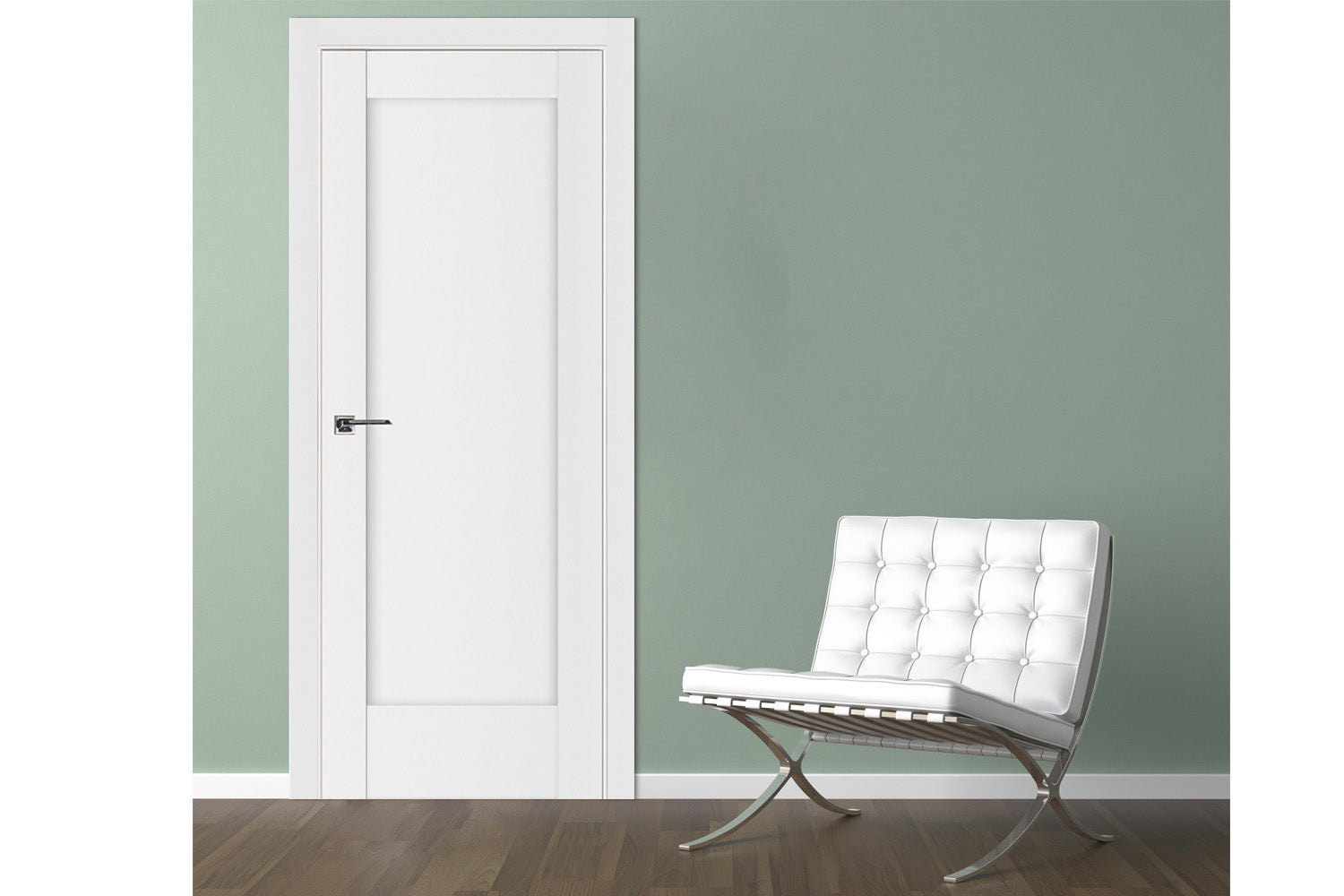 Nova Stile 056 Soft White Laminated Modern Interior Door