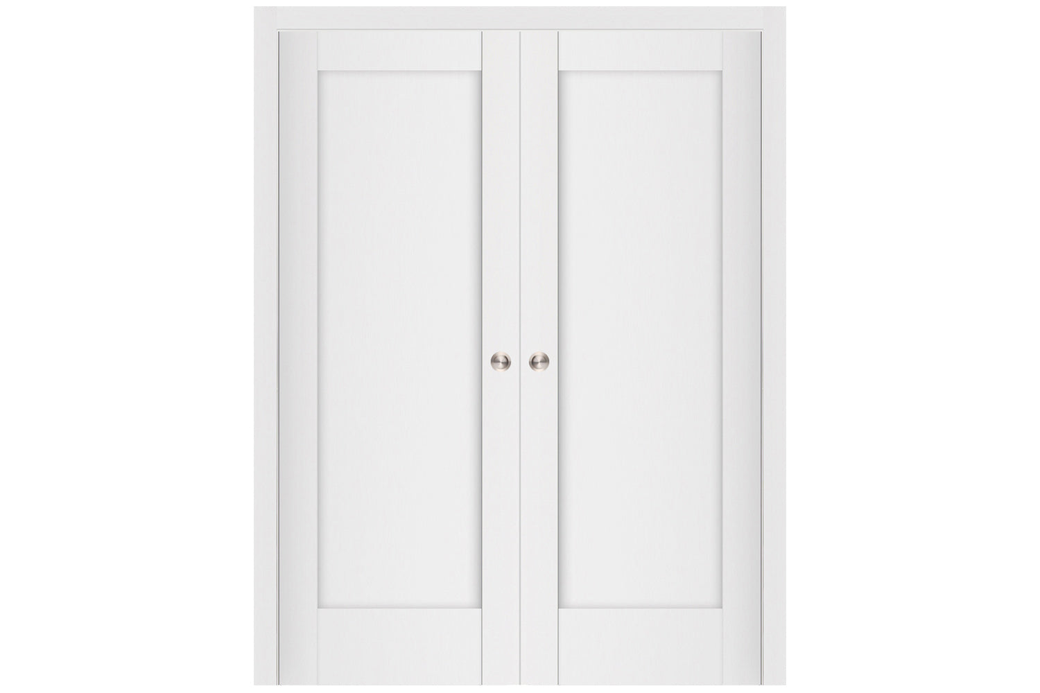 Nova Stile 056 Soft White Laminated Modern Interior Door - Double Pocket