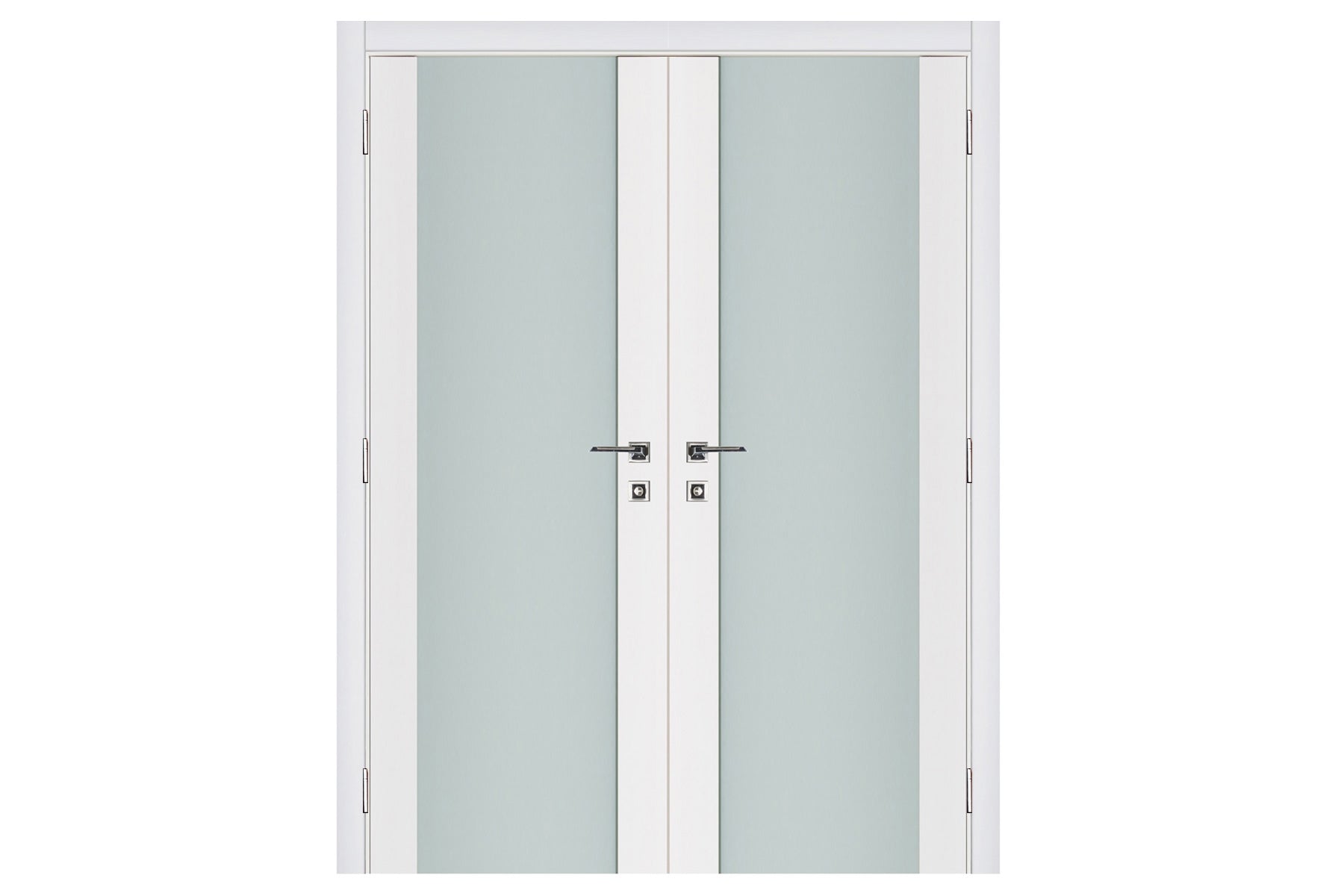 Nova Triplex 001 Soft White Laminated Modern Interior Door - Double Door
