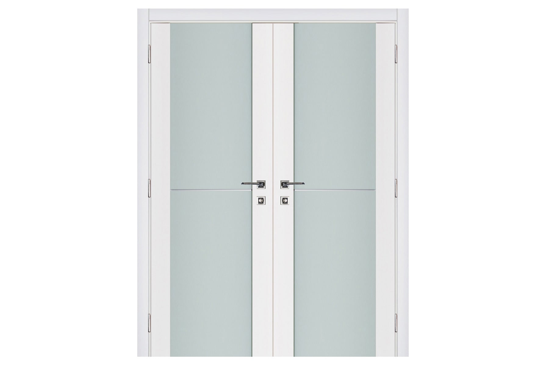 Nova Triplex 002 Soft White Laminated Modern Interior Door - Double Door