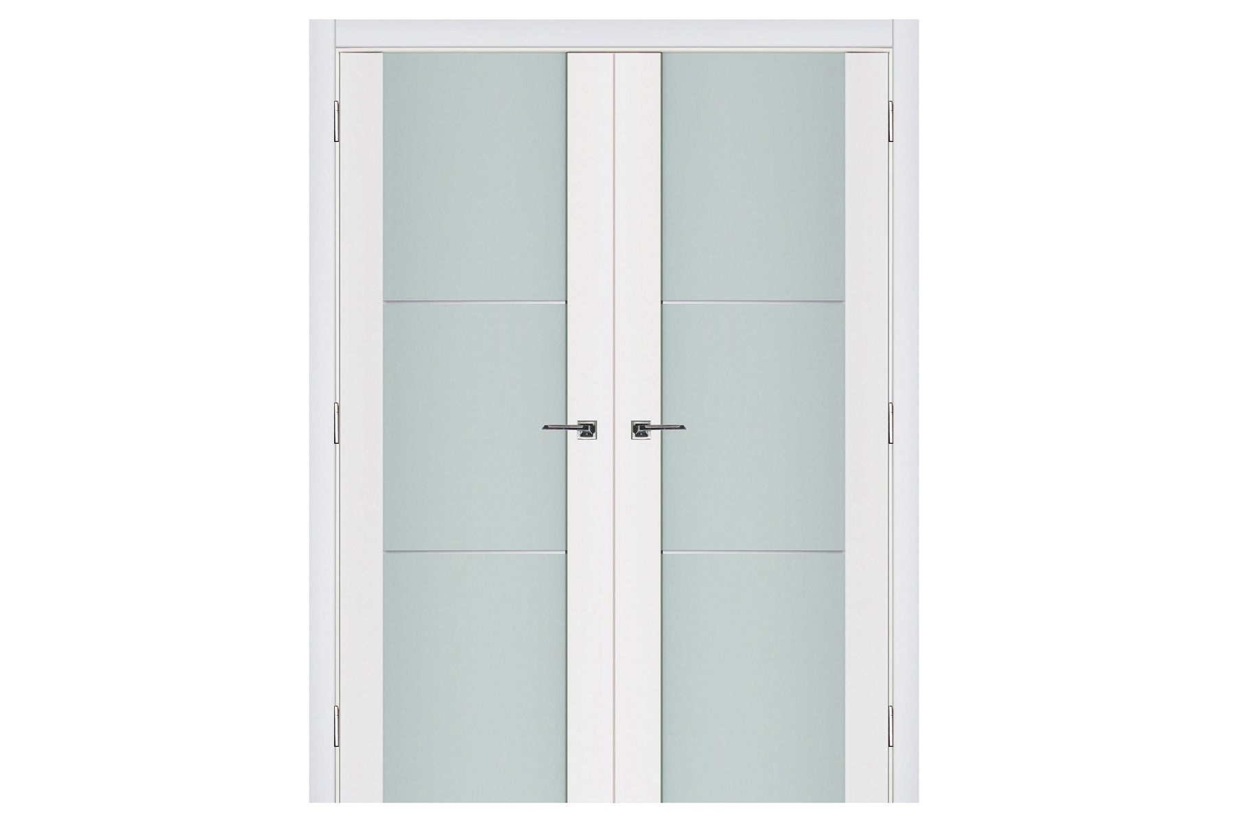 Nova Triplex 004 Soft White Laminated Modern Interior Door - Double Door