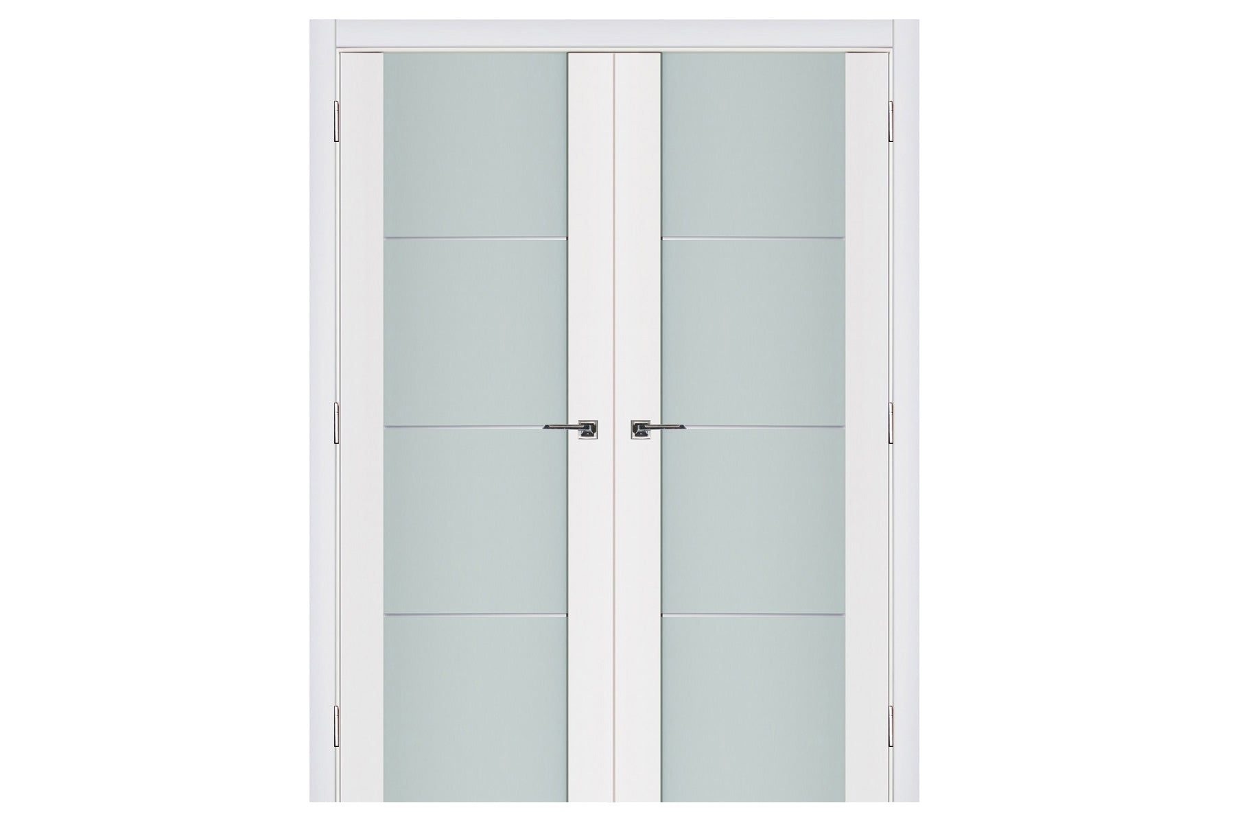 Nova Triplex 006 Soft White Laminated Modern Interior Door - Double Door