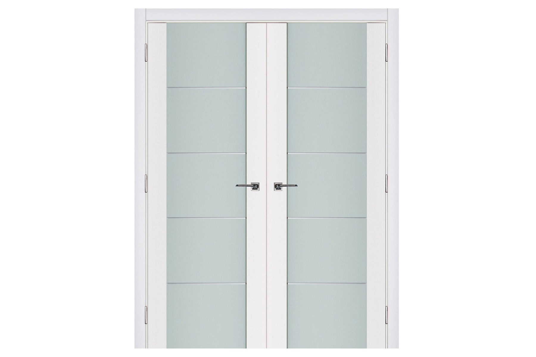 Nova Triplex 007 Soft White Laminated Modern Interior Door - Double Door