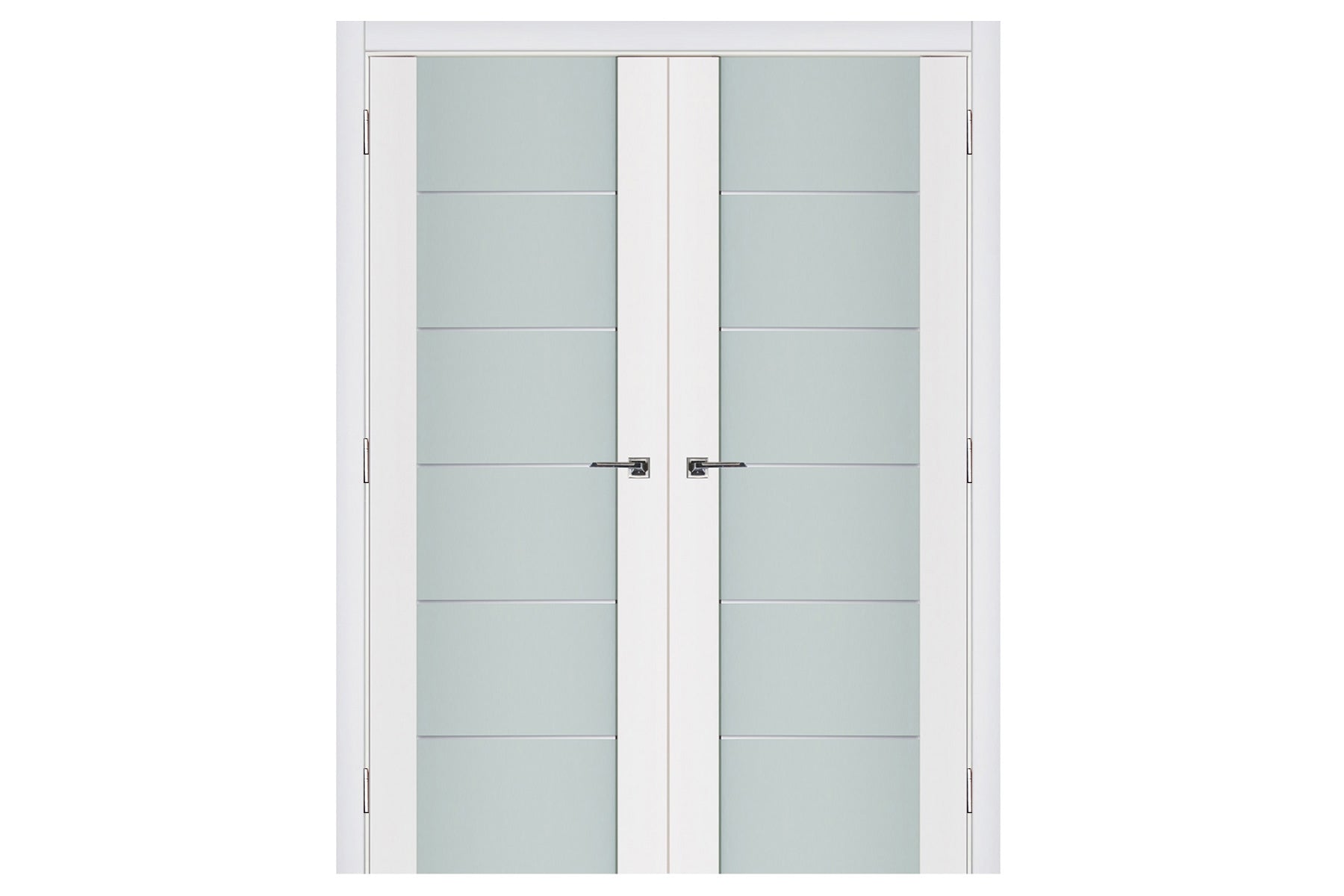 Nova Triplex 008 Soft White Laminated Modern Interior Door - Double Door