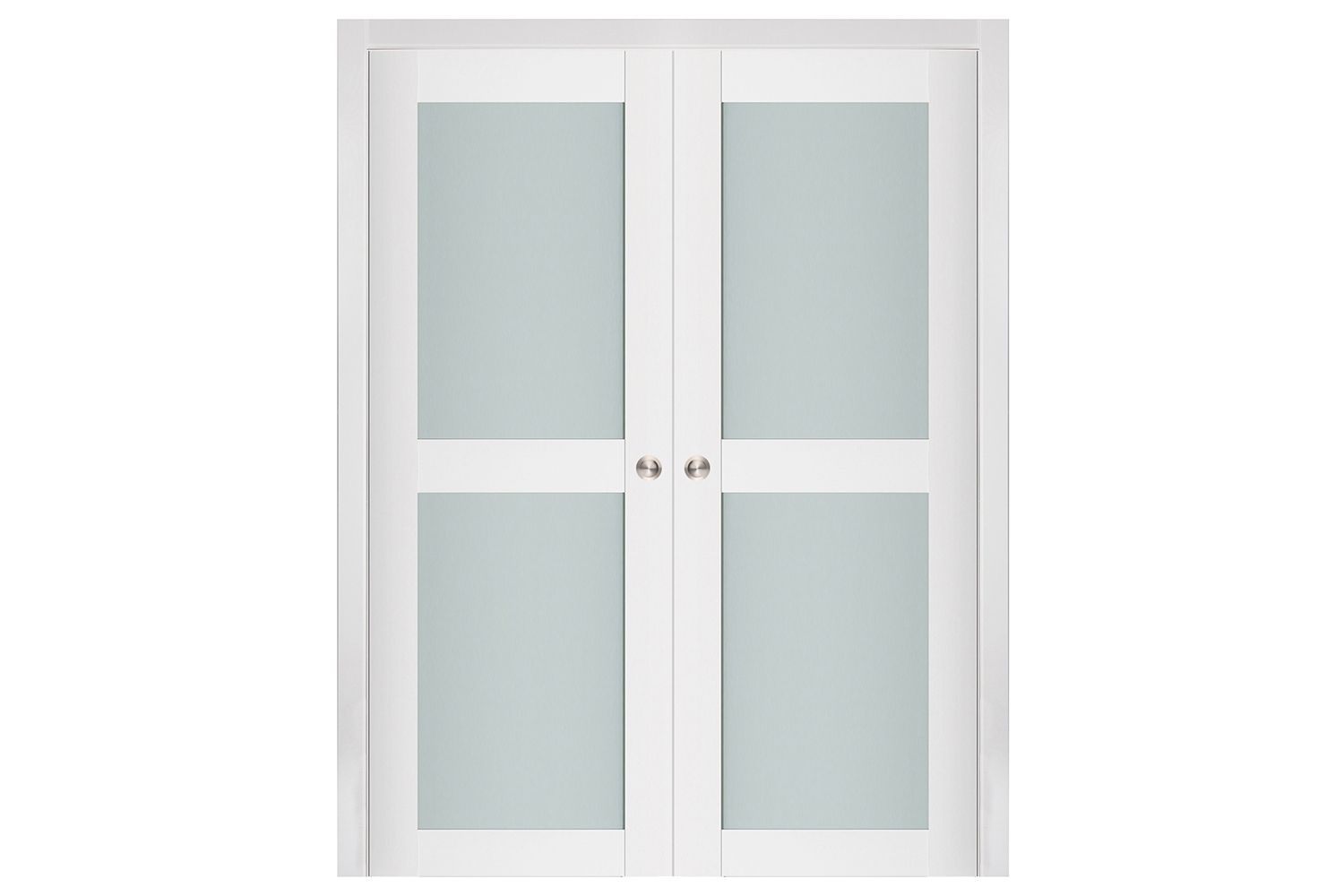 Nova Triplex 009 Soft White Laminated Modern Interior Door - Double Pocket