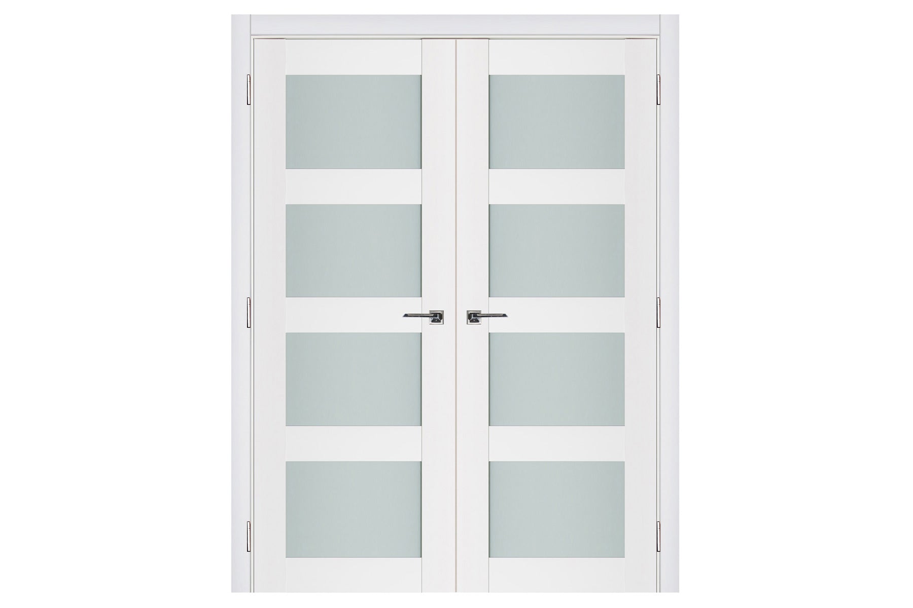 Nova Triplex 010 Soft White Laminated Modern Interior Door - Double Door