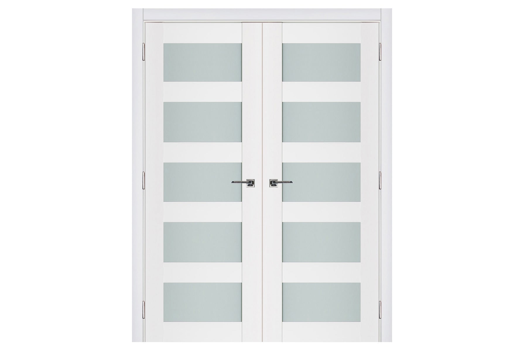 Nova Triplex 022 Soft White Laminated Modern Interior Door - Double Door