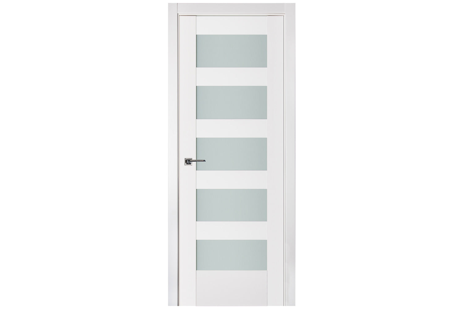 Nova Triplex 057 Soft White Laminated Modern Interior Door - Single Door