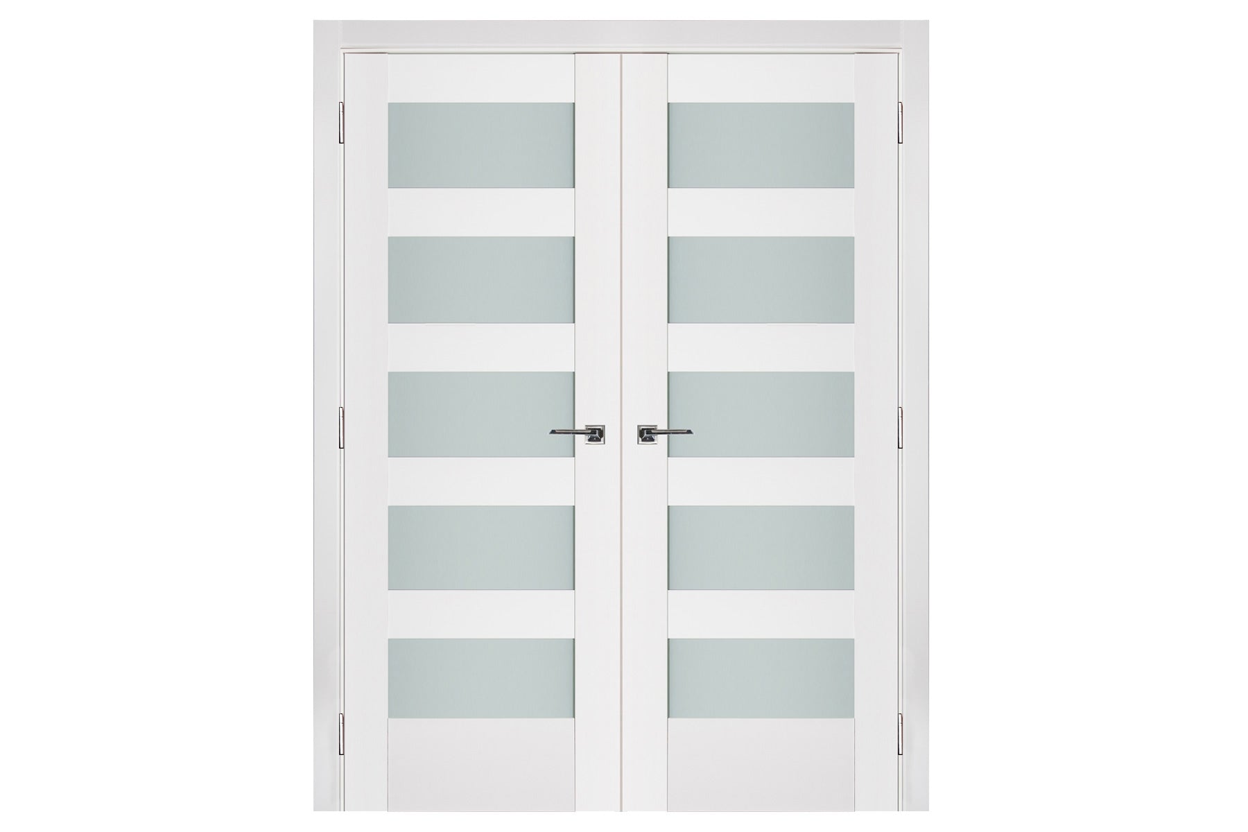 Nova Triplex 057 Soft White Laminated Modern Interior Door - Double Door