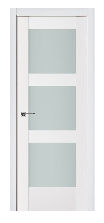 Nova Triplex 058 Soft White Laminated Modern Interior Door