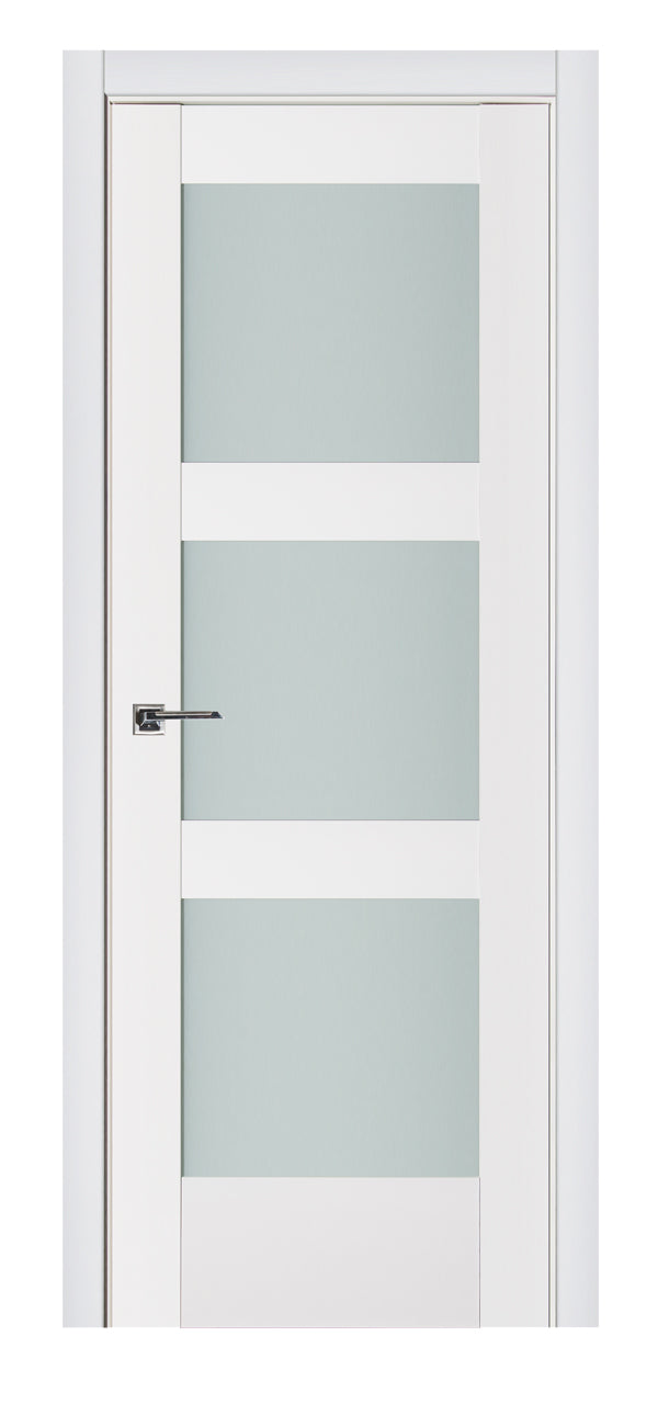Nova Triplex 058 Soft White Laminated Modern Interior Door