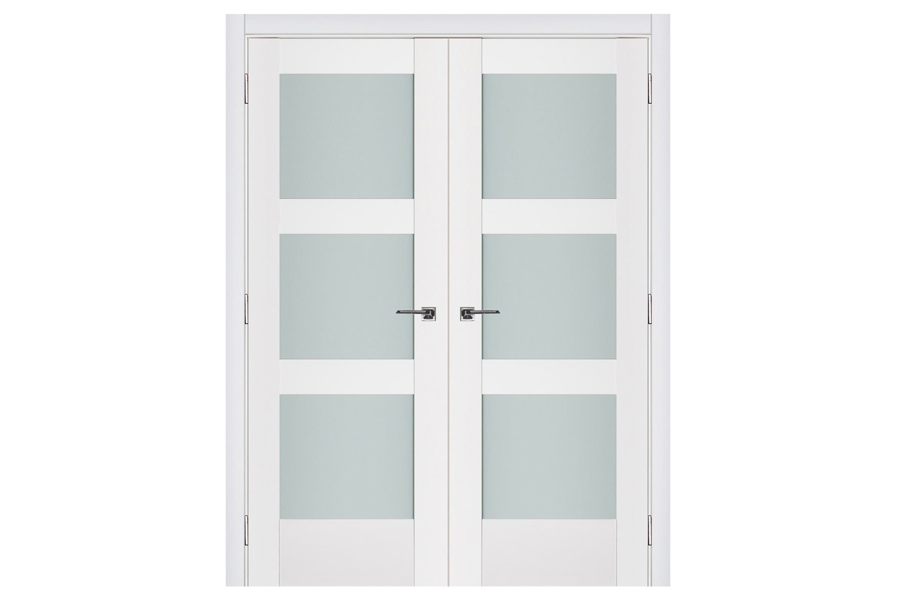 Nova Triplex 058 Soft White Laminated Modern Interior Door - Double Door