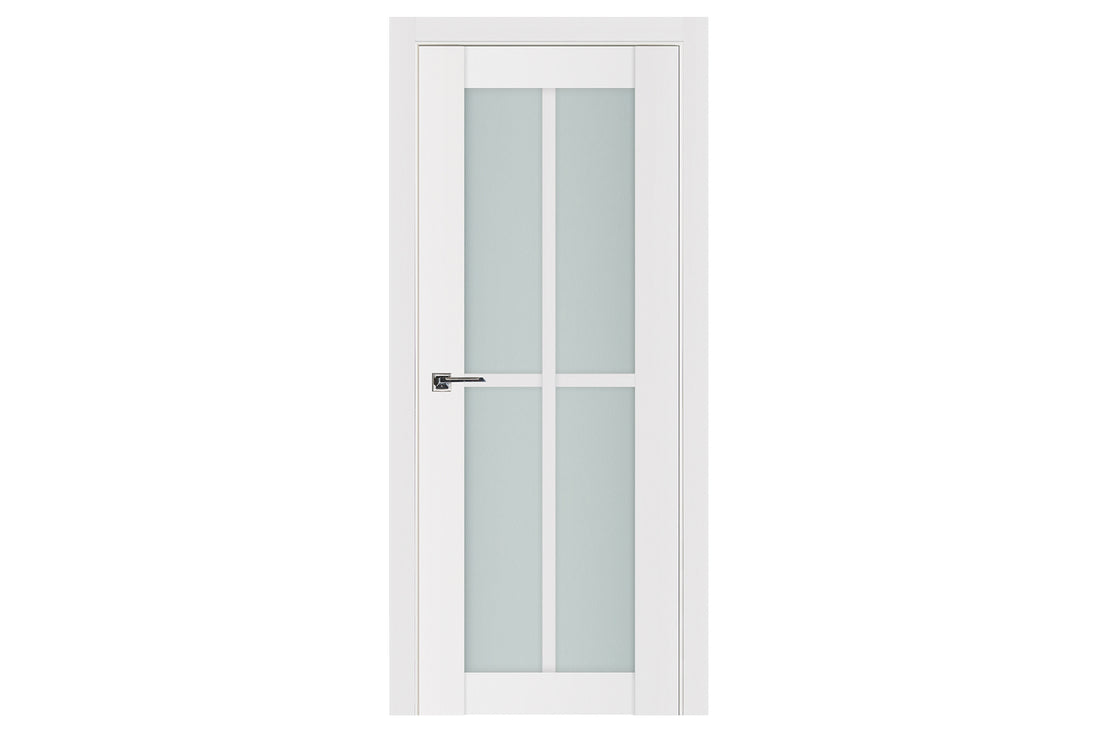 Nova Triplex 4-Lite Vertical Soft White Laminated French Door - Single Door