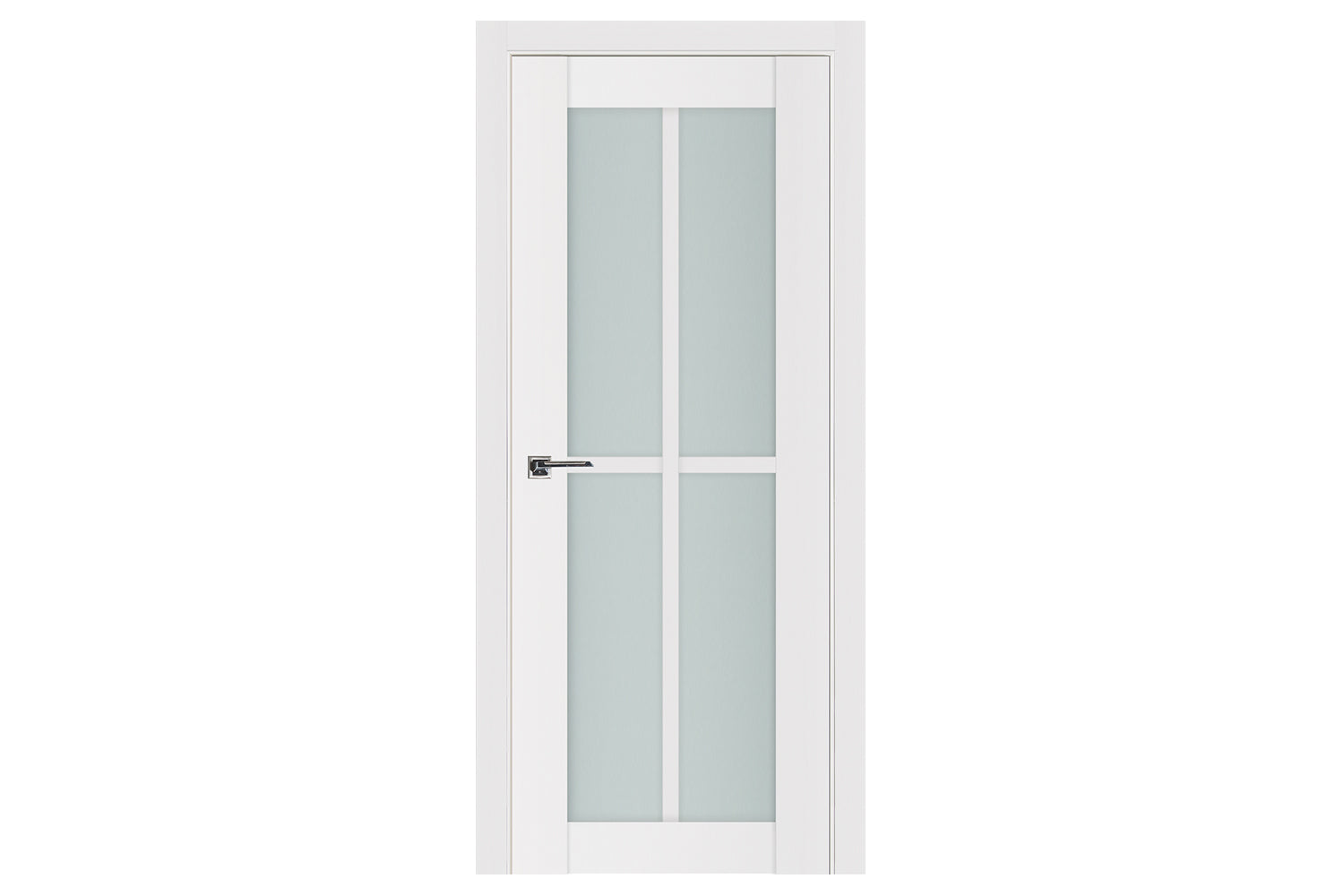 Nova Triplex 4-Lite Vertical Soft White Laminated French Door - Single Door