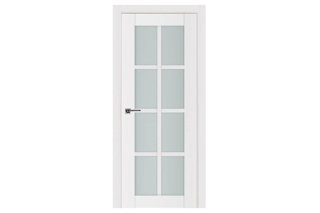 Nova Triplex 8-Lite Soft White Laminated French Door - Single Door