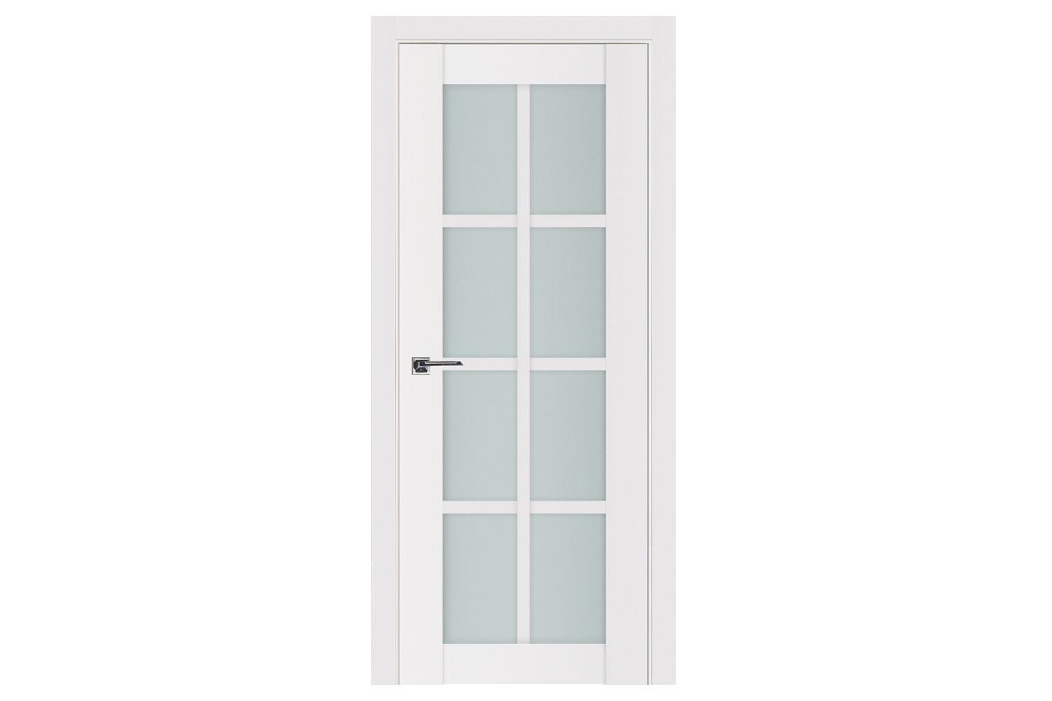 Nova Triplex 8-Lite Soft White Laminated French Door - Single Door