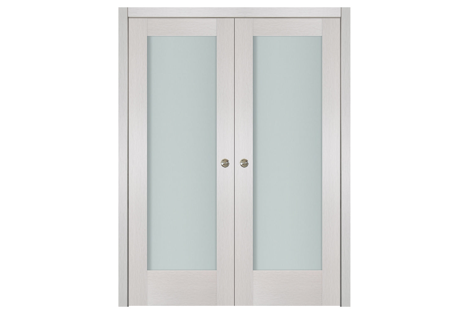 Nova 1-Lite White Wenge Ext Laminated French Door - Double Pocket