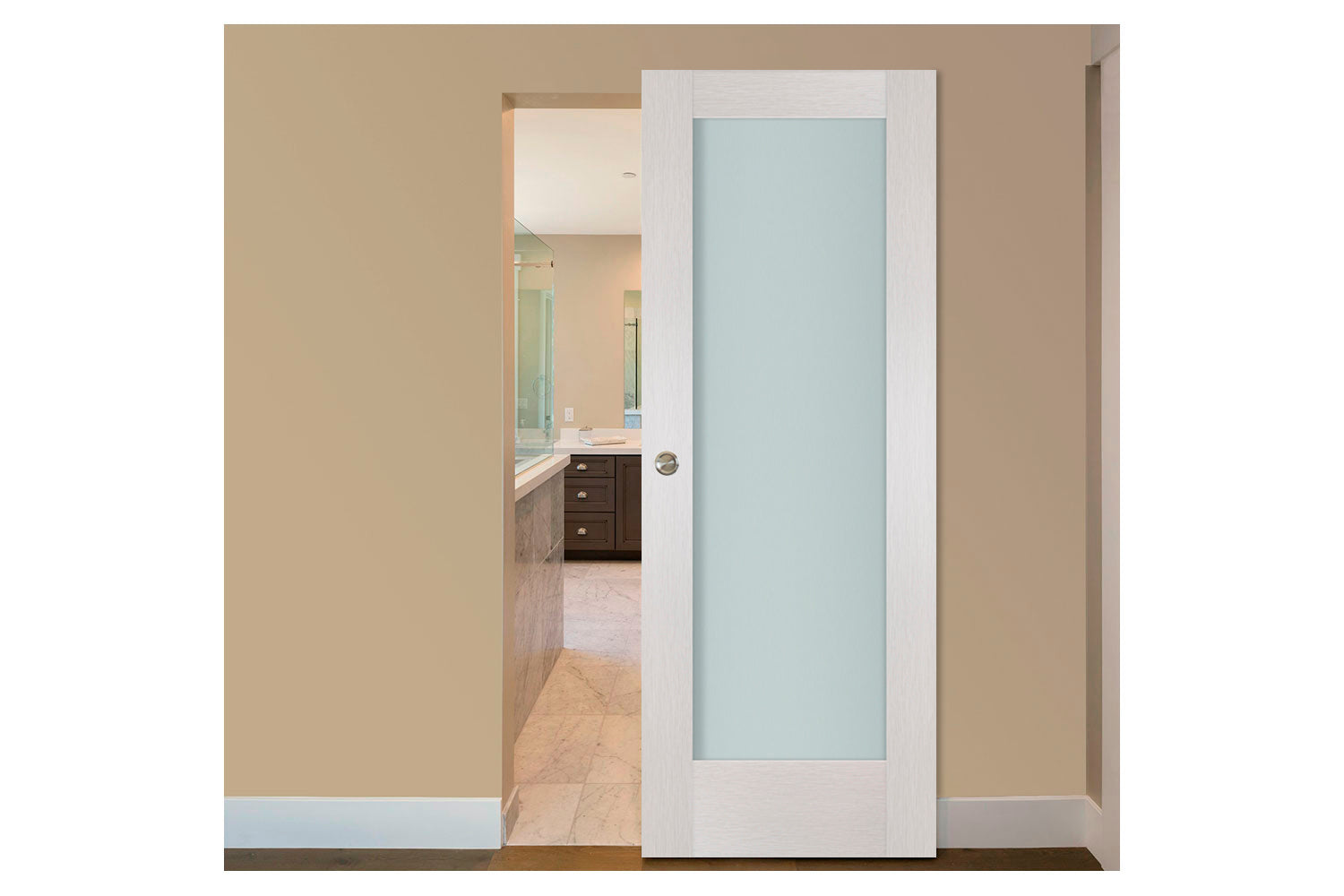 Nova 1-Lite White Wenge Ext Laminated French Door - Magic Door