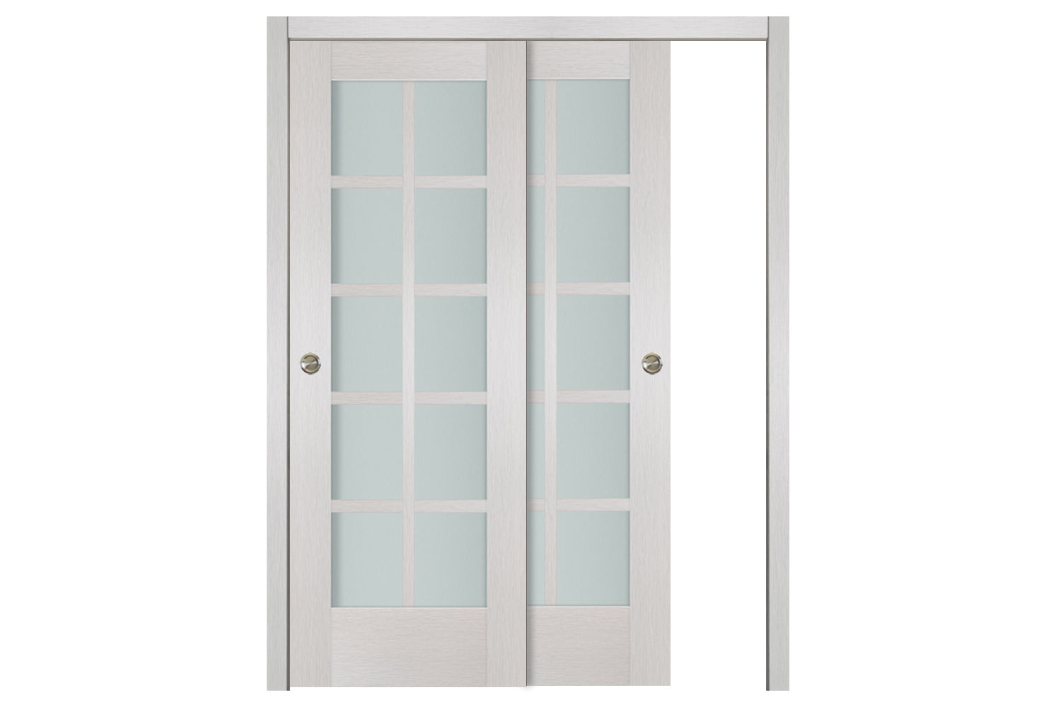 Nova 10-Lite White Wenge Ext Laminated French Door - Bypass Door